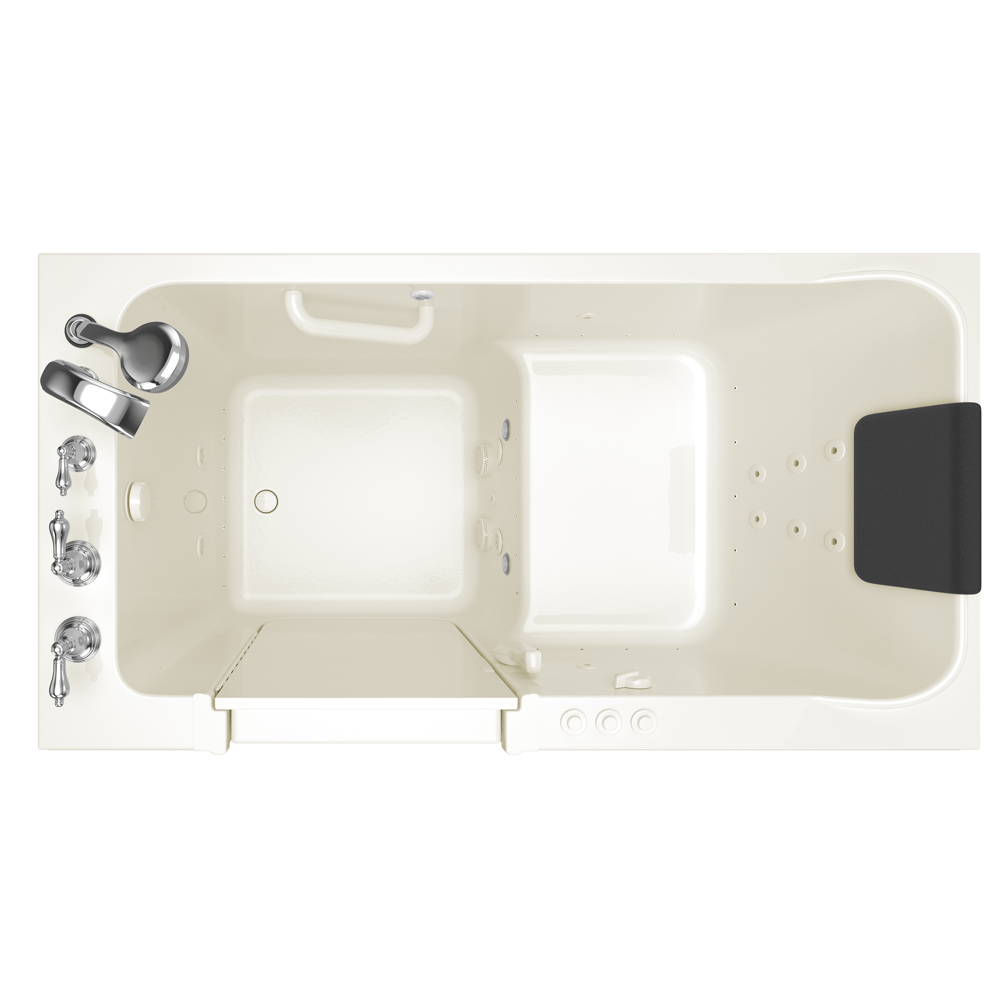 Acrylic Luxury Series 32 x 60  Inch Walk in Tub With Combination Air Spa and Whirlpool Systems   Left Hand Drain With Faucet WIB LINEN